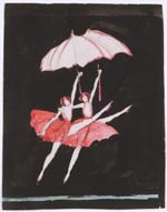 Two Female Dancers with Umbrellas, ca. 1917